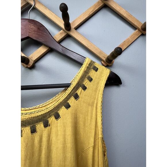 Beach Crew Dress Womens OSFA Peacock Print Sleeveless Maxi Dress Flowy Boho FLAW - Picture 3 of 10